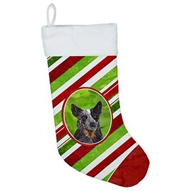 Caroline's Treasures SC9356-CS Australian Cattle Dog Candy Cane Holiday Christmas Christmas Stocking SC9356, Large, Multicolor