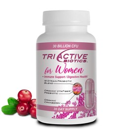 Essential Source Triactive Biotics for Women - Probiotics for Women with 18 Strains, Organic VitaFiber Prebiotic & Cranberry to Digestive Support, Immune Defense, Urinary, Vaginal Health - 30 Capsules