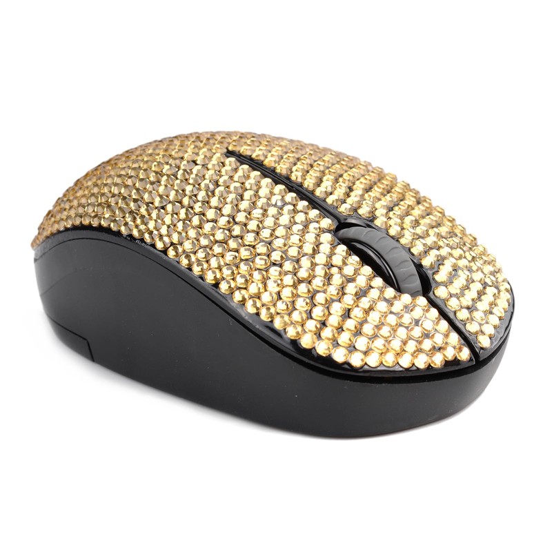 Diamond Crystal Handmade Bling Dazzling Wireless Mouse, 2.4G Noiseless Mouse