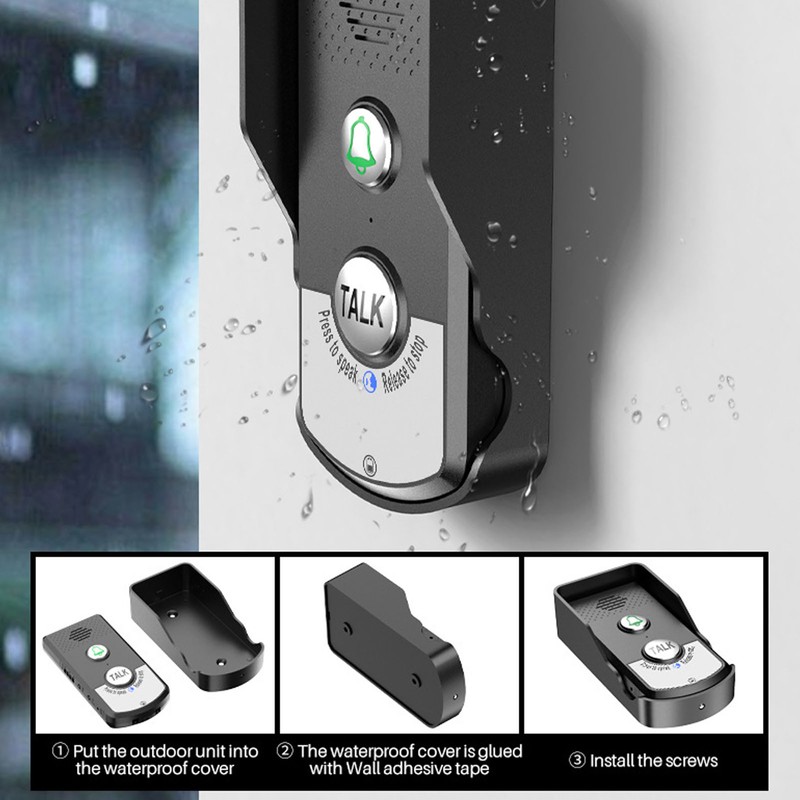 2 Way Voice Intercom IP54 Waterproof Wireless Intercom Doorbells System