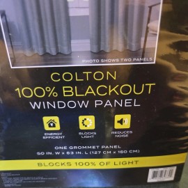 COLTON 100% BLACKOUT WINDOW PANEL ONE GROMMET PANEL 50" x 63" dark green New