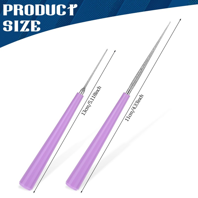 2 Piece Jewelry Making Bead Reamer Tool, Diamond Bead Reamer