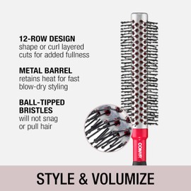 Conair Conair Style & Volumize Metal Round hair brush - Blow Drying brush - Hairbrush for Short Hair Length - Color at random -1 Count