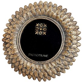 MAISONICA Antique Gold Large Sun Burst 3.5"x3.5" Photo Picture Frame 18cm Freestanding