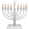 Aviv Judacia Electric Hanukkah Menorah Chrome Plated Metal Chanukiah Candelabra