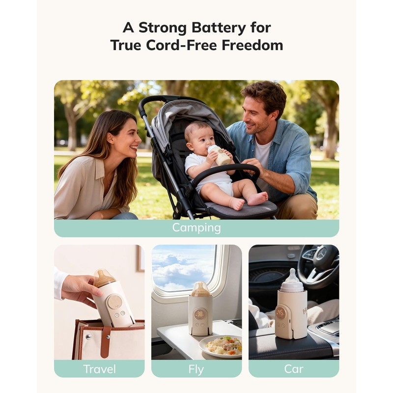 Umimile Portable Bottle Warmer for Travel, Heats Bottles Directly