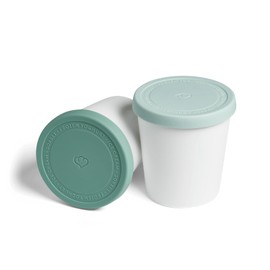 Ice Cream Containers 1L, Set of 2, Ice Cream Tubs with Lids, Food-Grade BPA-Free, Plastic Storage Containers for Ice