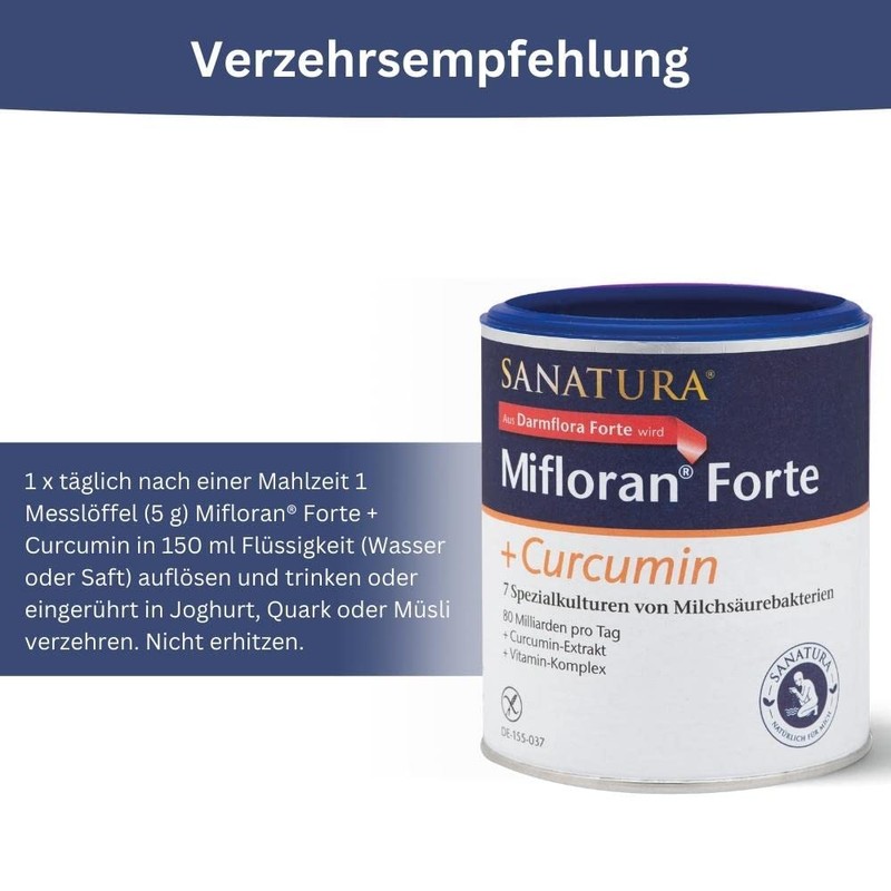 Sanatura Intestinal Flora Forte + Curcumin - 125 g -