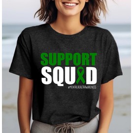 CQF Mental Health Shirt Women Green Ribbon Awareness T-Shirt Inspirational Psychologist Tee Tops