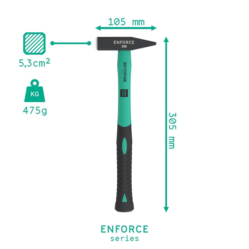 Locksmith's Hammer 300 Grams with 2K Fiberglass Handle from The