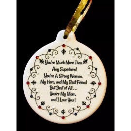 Laurie G Creations Strong Woman Mom Hero Best Friend Porcelain Ornament Christmas Strength Love