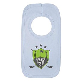 Kickass Tees Daddy's Little Caddy 1 Baby Bib One Size Blue Funny Joke Golfing Dad New Baby Boy Gift