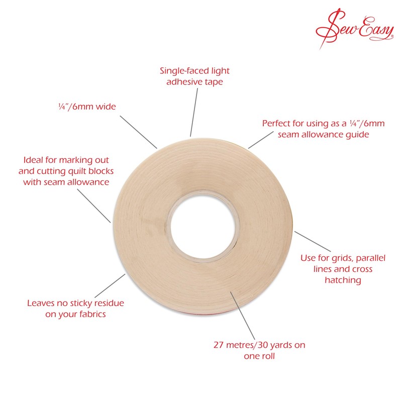 Sew Easy Quilters Tape – 30 Yards/27m x Quilting Guide