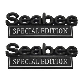 BESULEN 2PCS Seabee Edition Emblem Car Decals, 3D Metal Letters Badge Sticker for Auto Fender Trunk Tailgate, Car Accessories, Armed Force Military Adhesive Decal for SUV Truck Laptop (Black/White)