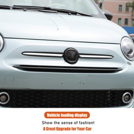 2Pcs Car Styling Emblem Abzeichen Logo Trim Cover Kompatibel mit F@iat@ @5@00 Abarth 595 2016-2024+ Vorne Hinten Heckklappe Emblem Abzeichen Logo Cover Zubehör (Smoke Schwarz)