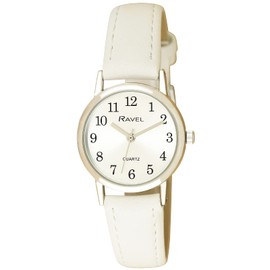 Ravel - Women's Pastel Coloured Everyday Watch (27mm case) - White/Silver Tone