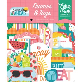Echo Park Cardstock Ephemera-Frames & Tags, Sunny Days Ahead, OS, White.