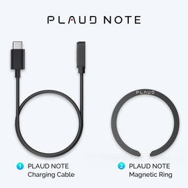 Voice Recorder Accessory Kit Set for PLAUD Note, Includes 2FT Magnetic USB-C Charging Cable and Magnetic Ring, Compatible with PLAUD Note AI Recorder