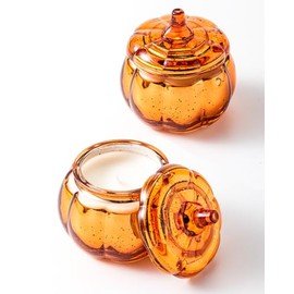 Vela de calabaza con aroma a lavanda Vela de cera de soja natural y orgánica Vela en forma de taza para aromaterapia, meditación, decoración del hogar, juego de 2