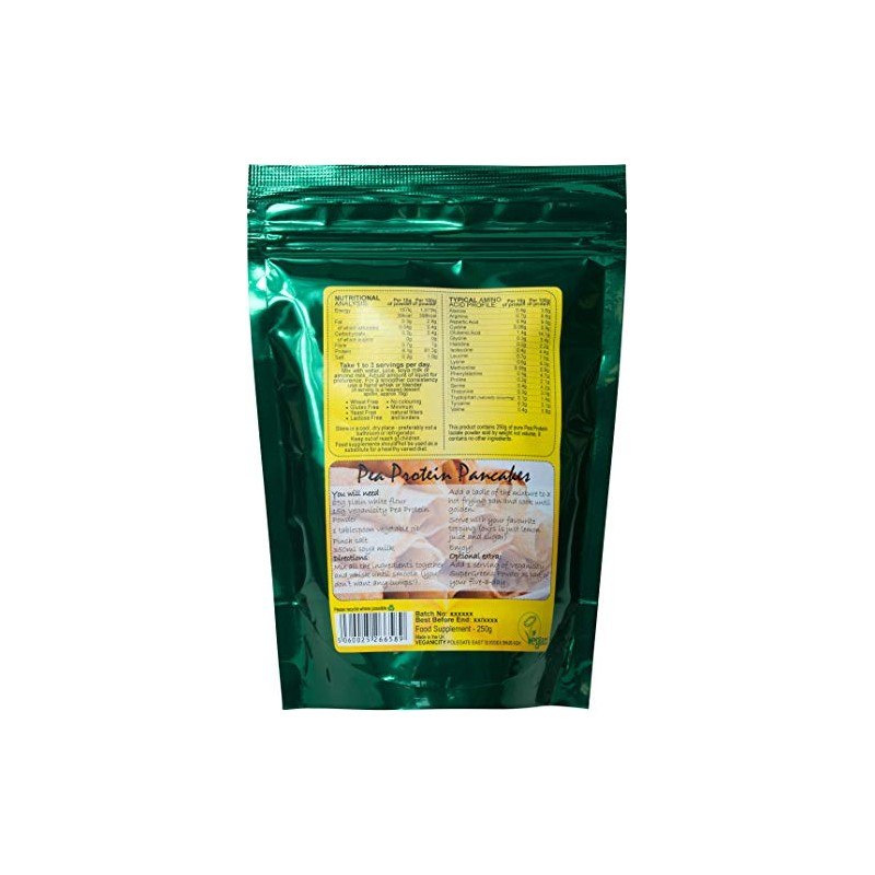 Veganicity Pea Protein Powder : Natural and Unflavoured 80% Protein
