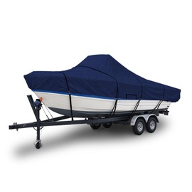 Seal Skin Covers Universal Boat Cover Fits 16'-18.5'Long Beam Width up to 98" V-Hull Fishing Boat, ski, pro-Style bass Boat, Trailerable 600D Marine Grade Waterproof with Boat Cover Straps, Navy Blue