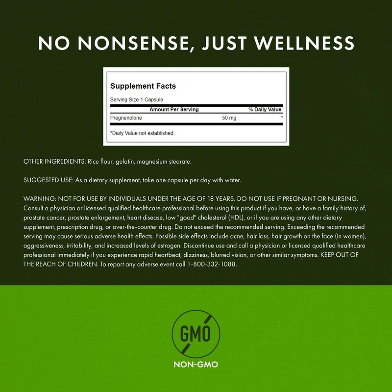 Swanson Pregnenolone - Super Strength 50 mg 60 Caps (3
