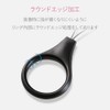 エレコム ストラップ リングストラップ 携帯 スマホ スマホ用 Lサイズ 内径22mm [スマホ本体にマッチしやすいアルミ風デザイン] ブラック