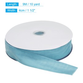 MECCANIXITY Velvet Ribbon 5/8 Inch x 10 Yard Single Face Spool Silky Velvet Fabric for Bouquets DIY Crafts Gift Wrapping Wedding Party Sky Blue