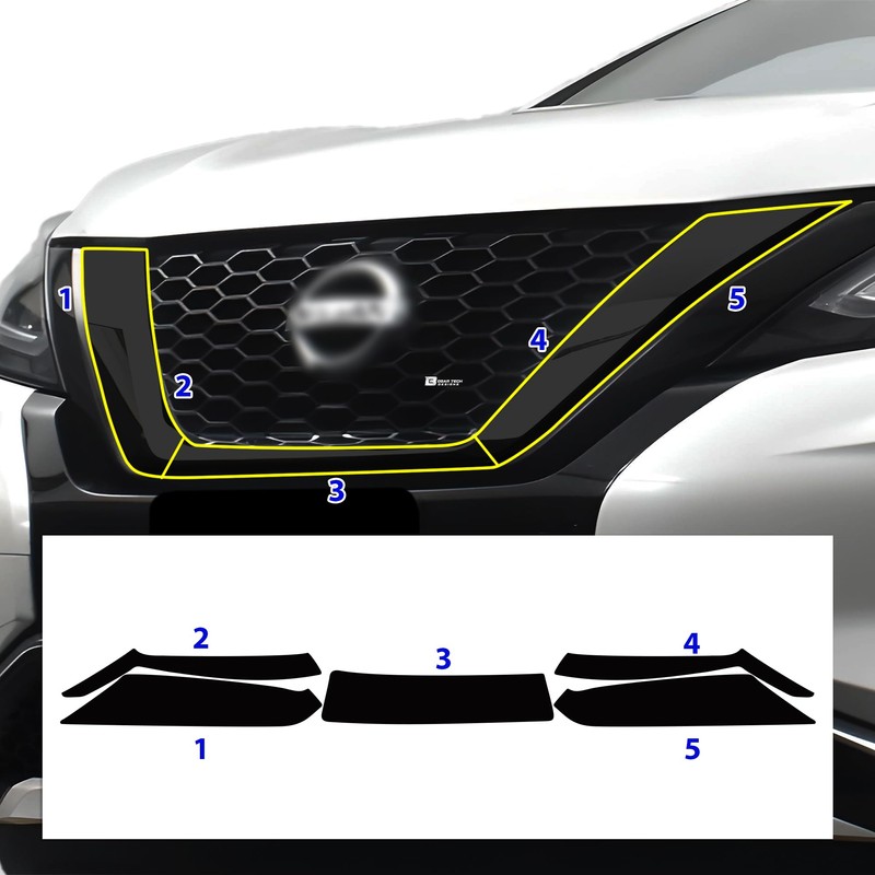 BOGAR TECH DESIGNS Middle Front Chrome Delete Overlay Compatible with