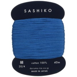 Yokota Daruma Sashiko Hilo individual y variado color (azul, tarjeta delgada de 40 m)