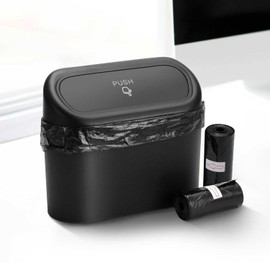 MAICHANG Car Trash Can with Lid, Mini car Trash Can and 40 Small Trash Bags, Car Seat with lid Trash can, Door Hanging Garbage Bin, Desk Bedroom Multipurpose Trash can