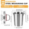 Consfly 160 OZ Stainless Steel Measuring Cup with Lid and
