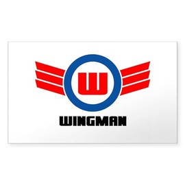 CafePress Wingman Rectangle Sticker Rectangle Bumper Sticker Car Decal
