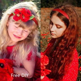 JOYRUBY JOYRUBY Red Headband 1.15 Inch Headbands for Women Fashion Plain Headband for Girls, Non Slip Head Band DIY Holiday Gifts Christmas Hair Accessories for Women Girls Teen