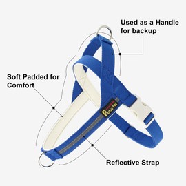 Plutus Pet Cotton Dog Harness and Lead Set, Reflective and Soft Padded, Quick Fit Vest Harness, for Small, Medium and Large Dogs, Royal Blue, XS