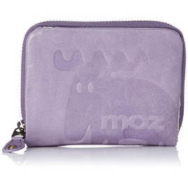 Mozu No.86182 Women's Men's Bi-Fold Wallet, Genuine Leather, Cowhide Leather, Round Zipper, Large Capacity, Bag Sewing Scandinavia, Bag Sewing, purple