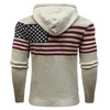 Zaitun Men's American Flag Pattern Drawstring Hooded Sweater