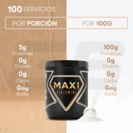 Glutamina Suplemento 500g Maxi Protein 100servicios En Polvo