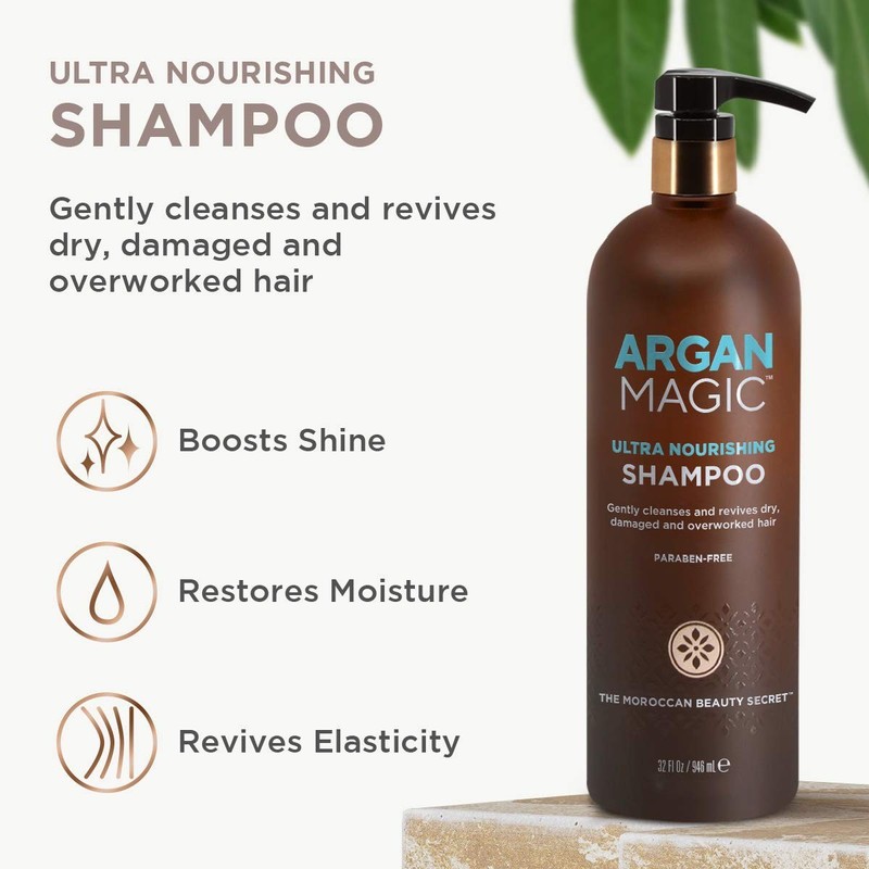 Argan Magic Ultra Nourishing Shampoo 32oz Repair Restore Softness Shine