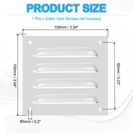 PATIKIL 4x4 Inch Aluminum Vent Cover, Screen Air Grille Ventilation Cover HVAC Louvered Grill Built-in Mesh for Home Kitchen Fireplace Bathroom Wall Ceiling, Silver