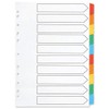 Q-Connect 10-Part Index Multi-punched Reinforced Board Multi-Colour Blank Tabs A4