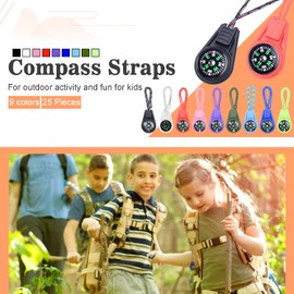 CooBigo 25 Pack Compass for Kids Bulk,Childrens Mini Compasses for Classroom,Boy Scout Compass Party Favor Pocket,Hiking and Survival
