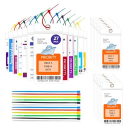 Cruise Luggage Tag, 27 Packs Holders with Releasable Reusable Zip Ties Clear Waterproof Document Luggage Tags for Ships Fits All Royal Caribbean & Celebrity