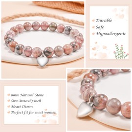 GBTBYS 65th Birthday Gifts for Her, Natural Stone Beads Bracelet 65 Year Old Birthday Idea Gifts for Women Turning 65 Woman