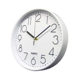 Delgeo Premium White Wall Clock, Wall Decoration, Modern Silent Wall Clock for Home Office Kitchen,25cm