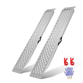 LIEKUMM 47" Steel Shed Ramps, 1300 lbs Capacity Ramp for Lawn Mower, Loading Ramps for Pickup Trucks, UTVs, ATVs, Trailers, E-Bikes, Bicycles, Motorcycles, Ramp for Truck Bed Loading, Pack of 2