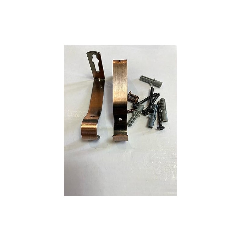 Curtain Pole Bracket Metal 19mm Copper Heavy Duty Rod Wall