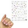 Kifmurase 3 Sheets Flower Nail Stickers, 5D Embossed Floral Wildflower
