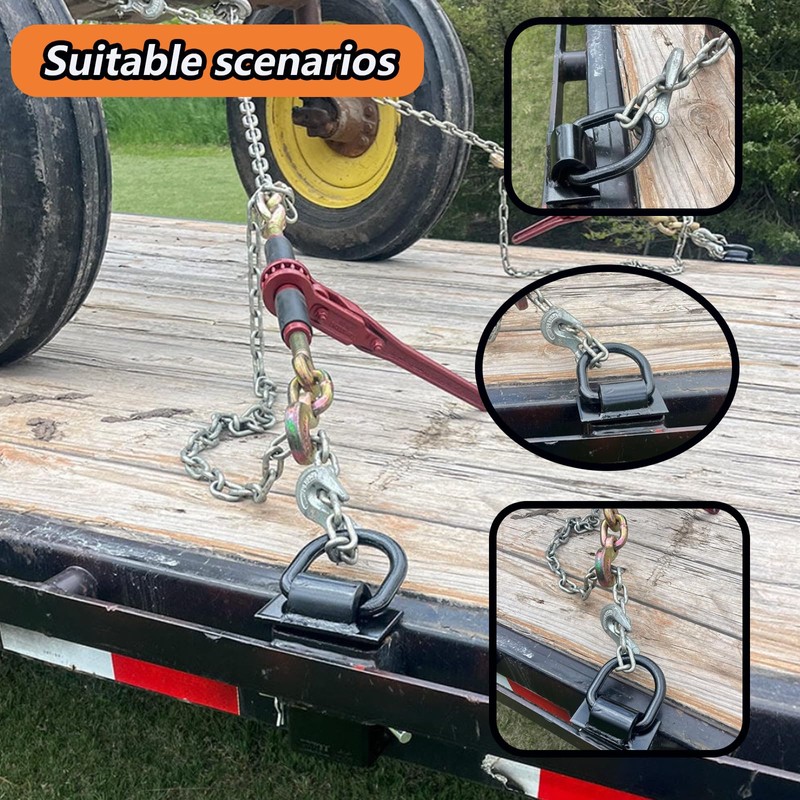 4Pack Trailer Stake Pocket D Rings Tie Downs Heavy Duty