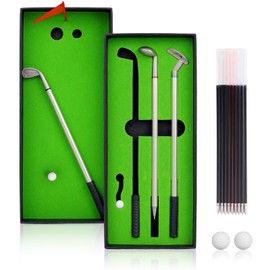 OSDUE Golf Pen Set, Golf Pen Gifts for Men, Mini Desktop Games, Funny Fidget Toy, Golf Ballpoint Pen Gift for Adults, Employees, Men, Boss